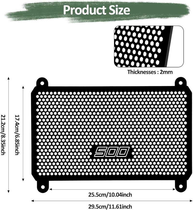 XIDAODIT Radiator Cover Grille Guard for Kawasaki Z500 Ninja500 SE ABS 2024+ Eliminator 500 2024 2025 (Ninja 500) - Image 2